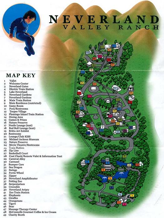 Карта ранчо Neverland.